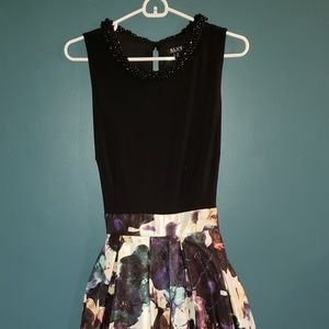 High Low Floral Beaded Dress